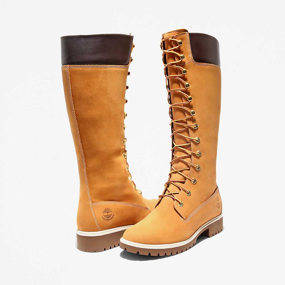 Women's Timberland Premium® 6 Inch Waterproof Boots Yellow | UAE-9371058