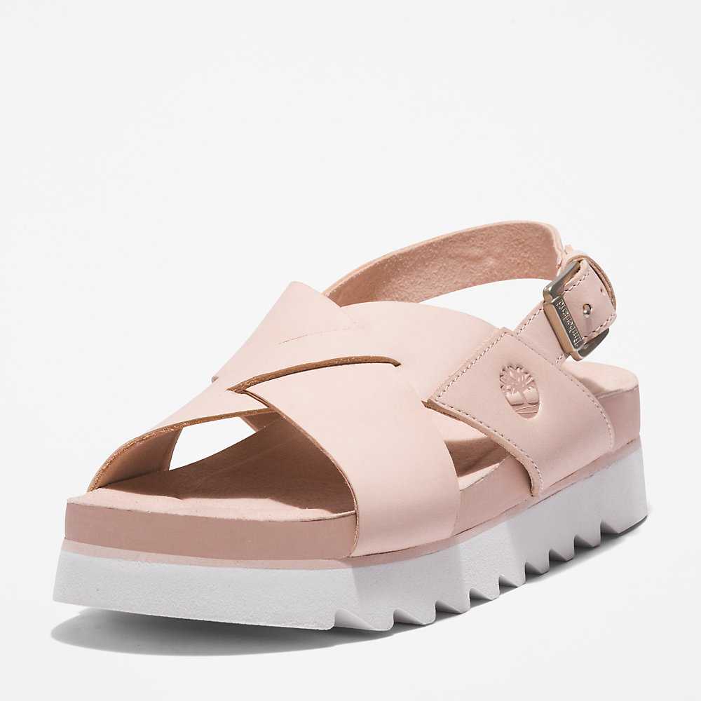 Women's Timberland Santa Monica Sunrise Sandals Light Pink | UAE-5413297