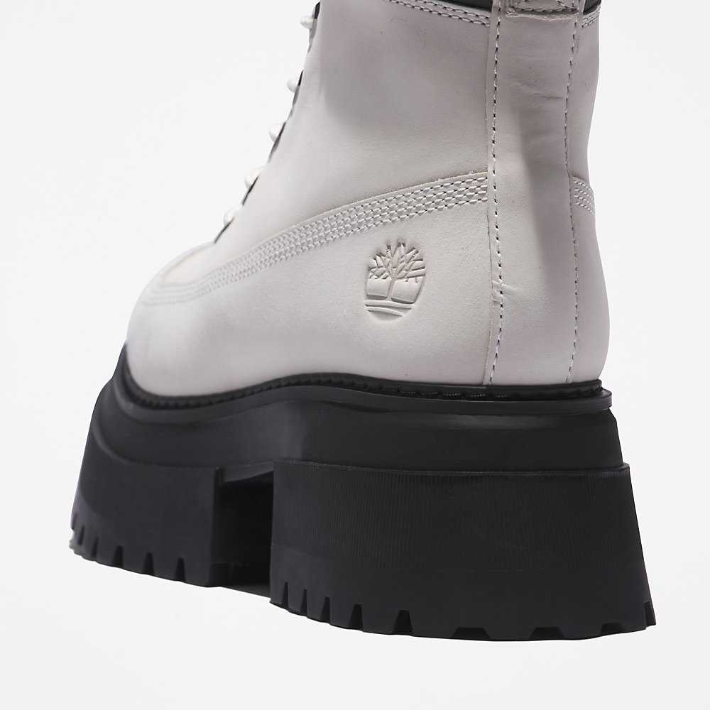 Women's Timberland Sky 6 Inch Lace Up Boots White | UAE-8129735