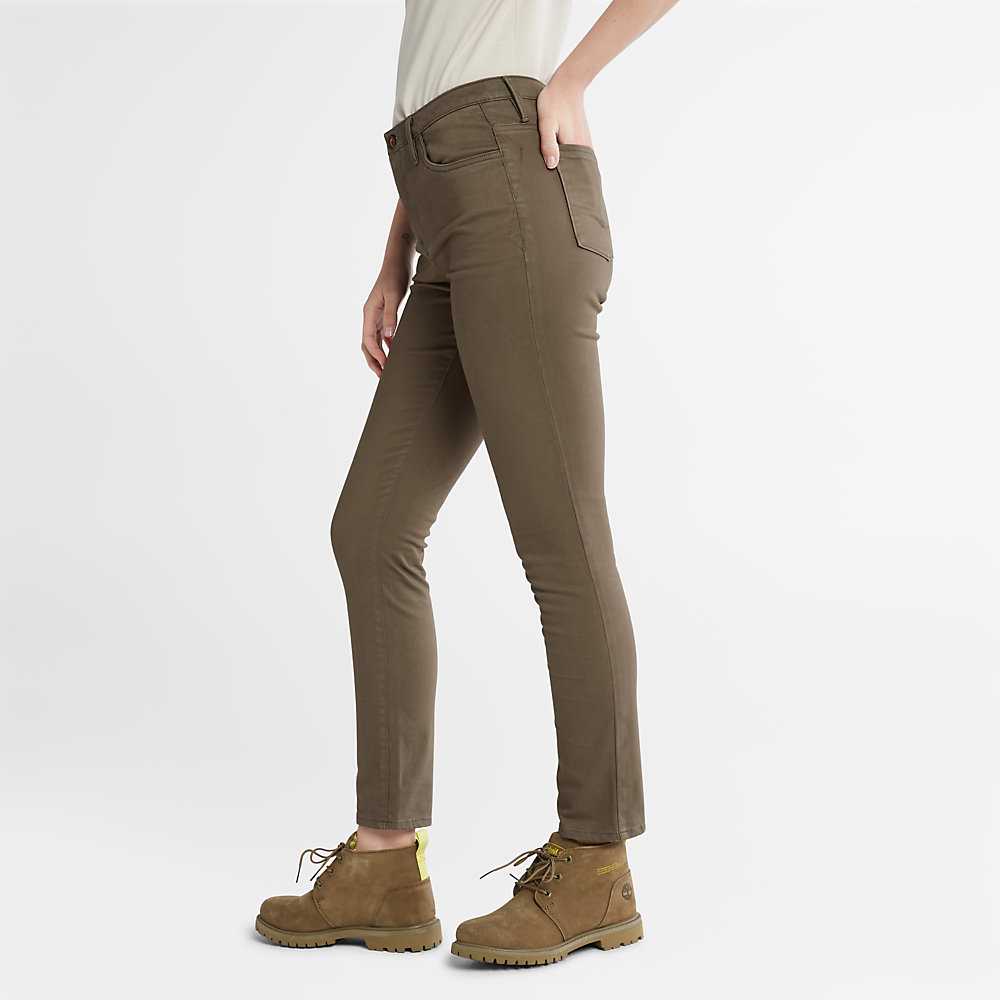 Women's Timberland Stretch Chinos Green | UAE-4091382