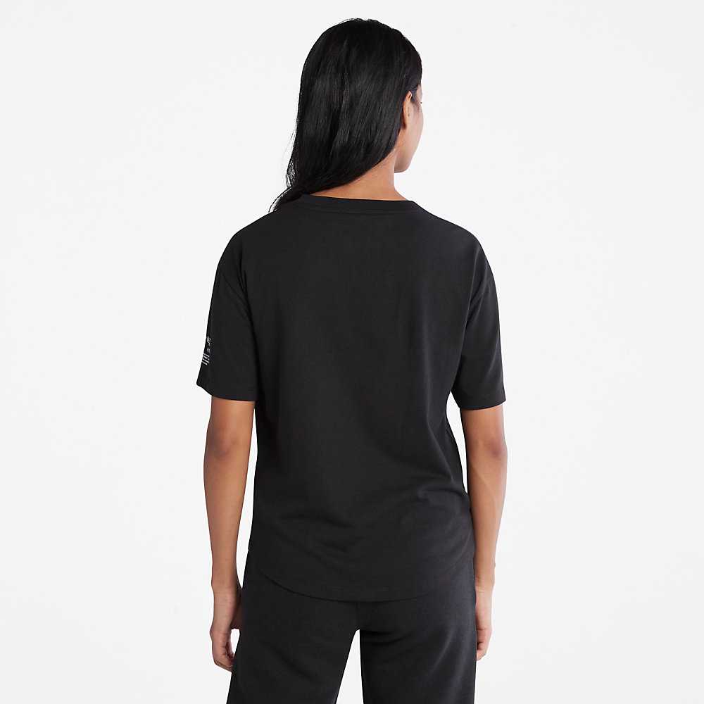 Women's Timberland Tencel™ x Refibra™ T Shirts Black | UAE-4582016