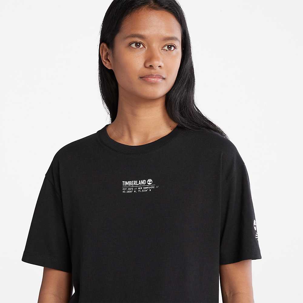 Women's Timberland Tencel™ x Refibra™ T Shirts Black | UAE-4582016