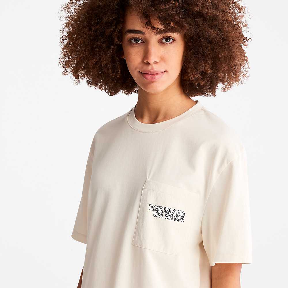 Women's Timberland TimberCHILL™ T Shirts White | UAE-5462831