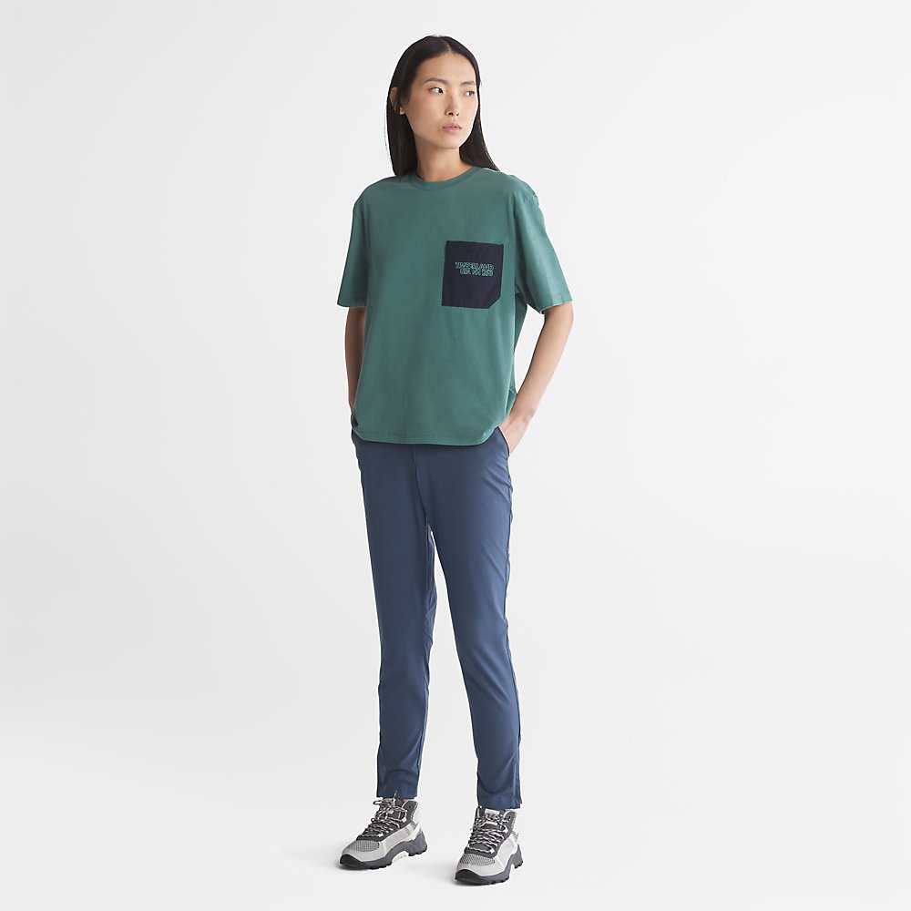 Women's Timberland TimberCHILL™ T Shirts Turquoise | UAE-8261035