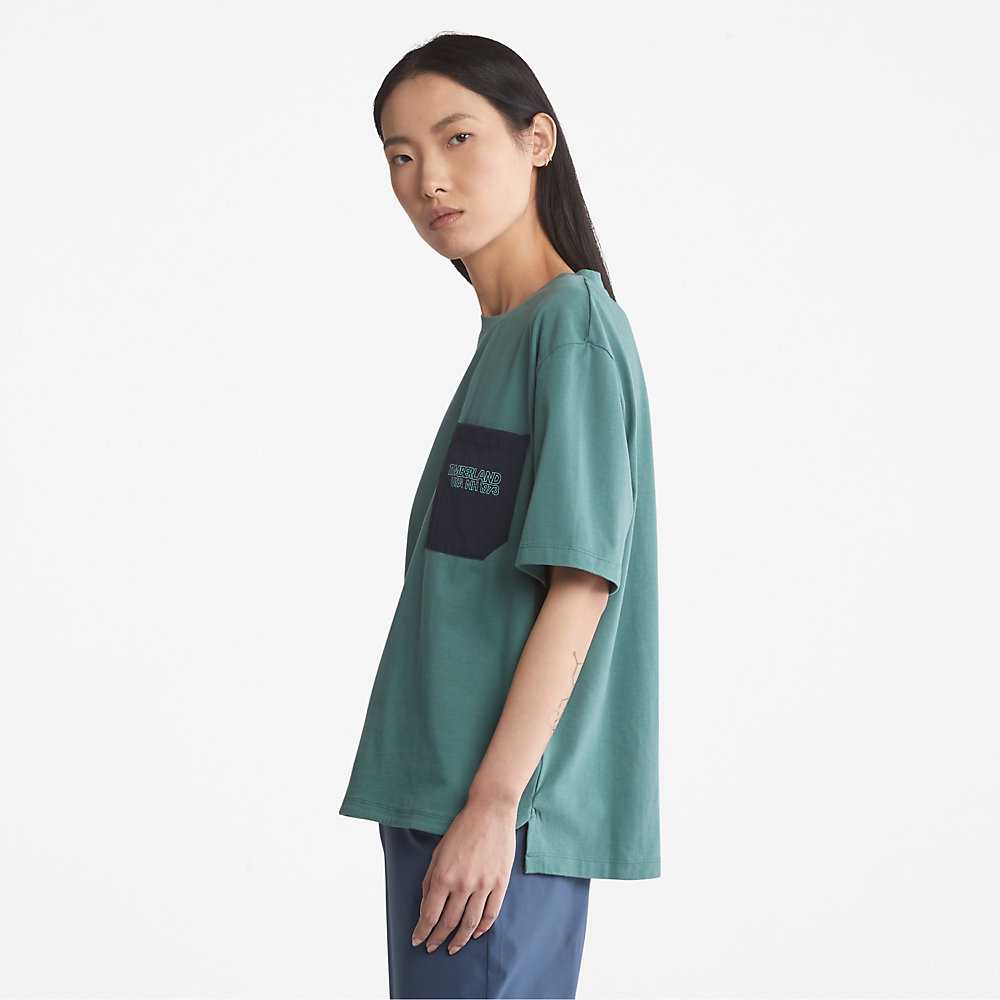 Women's Timberland TimberCHILL™ T Shirts Turquoise | UAE-8261035