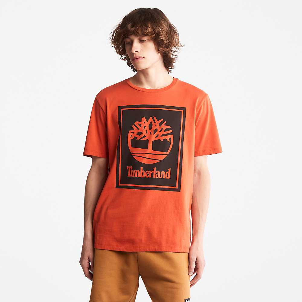 Women's Timberland Tree Logo T Shirts Orange | UAE-0749628