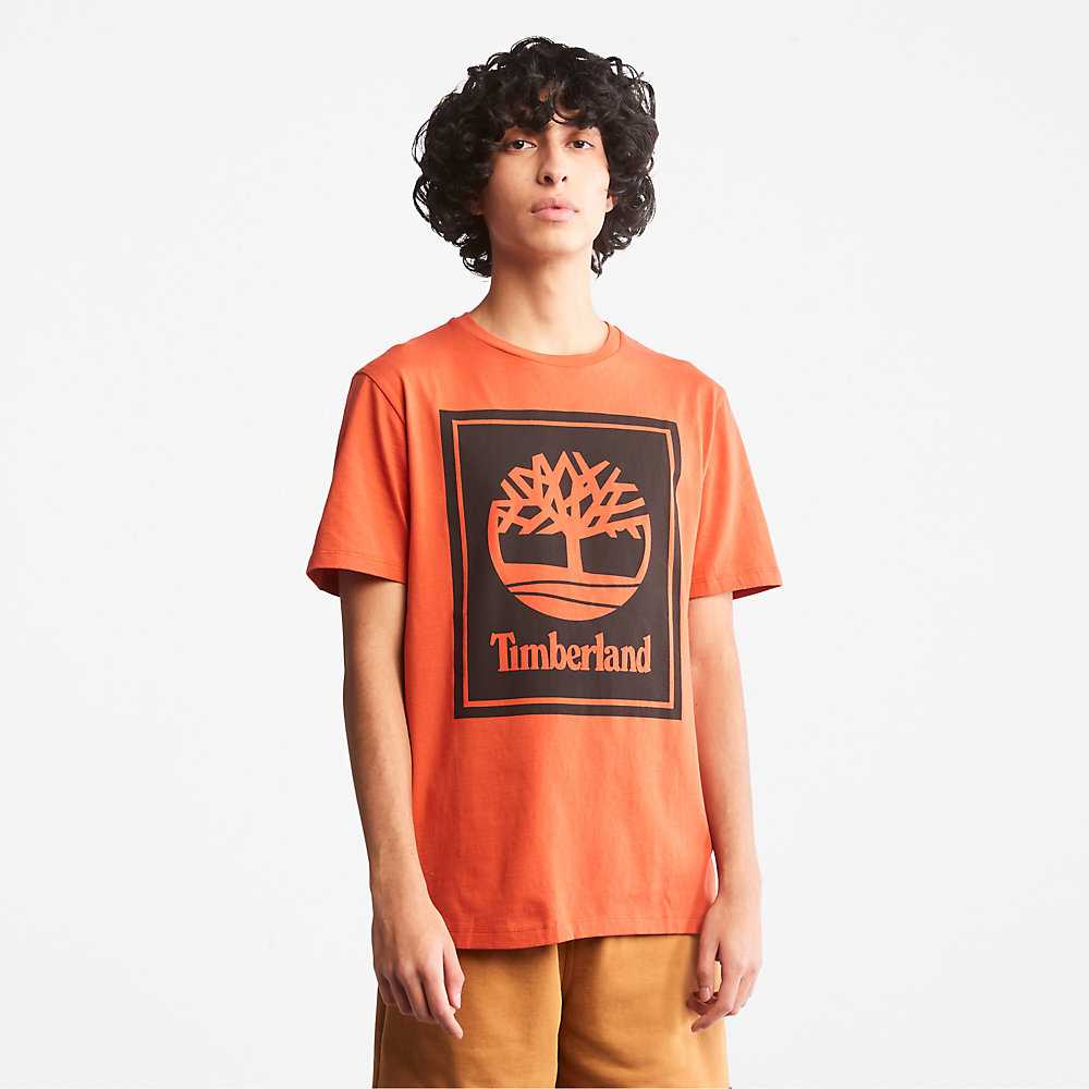 Women's Timberland Tree Logo T Shirts Orange | UAE-0749628