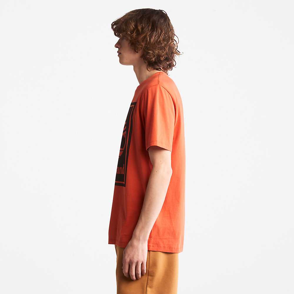 Women's Timberland Tree Logo T Shirts Orange | UAE-0749628