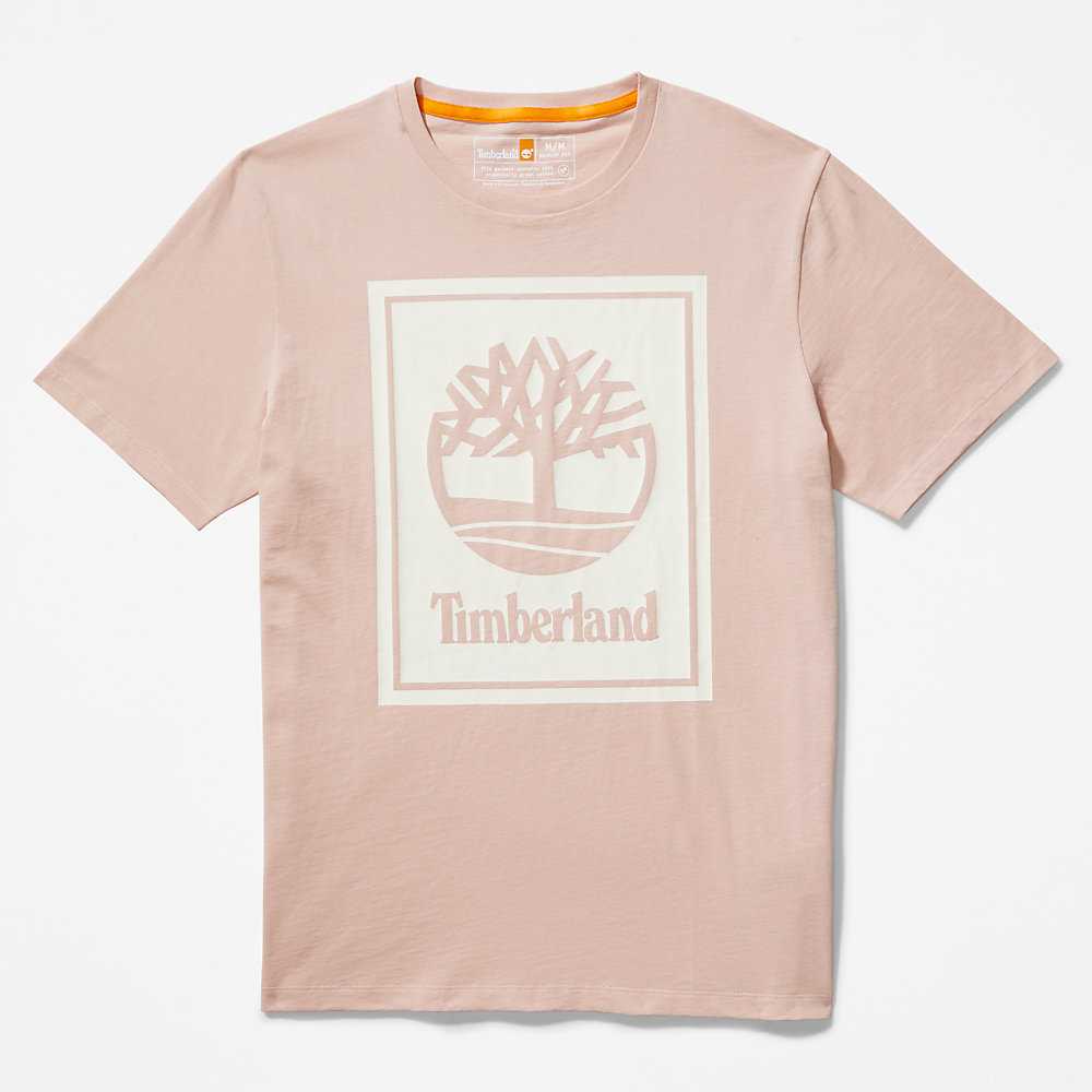 Women's Timberland Tree Logo T Shirts Pink | UAE-5879206