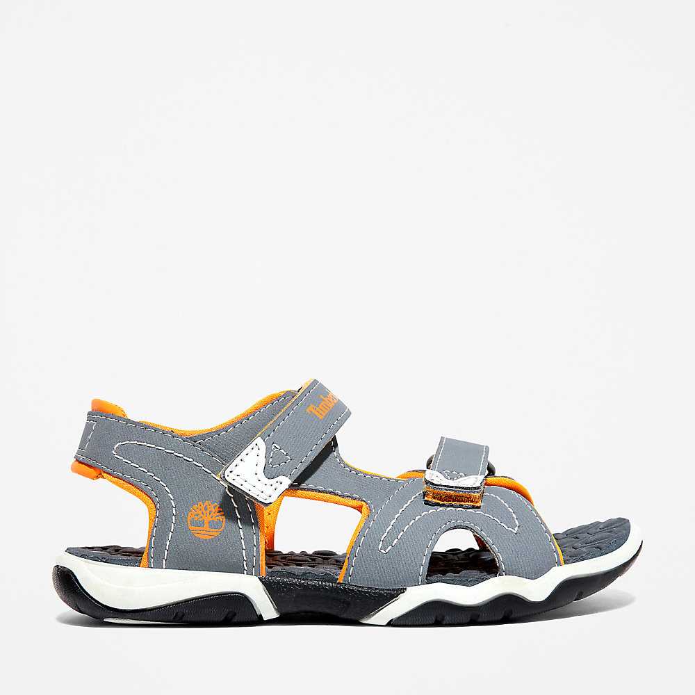 Kids' Timberland Adventure Seeker Sandals Grey/Orange | UAE-1340728