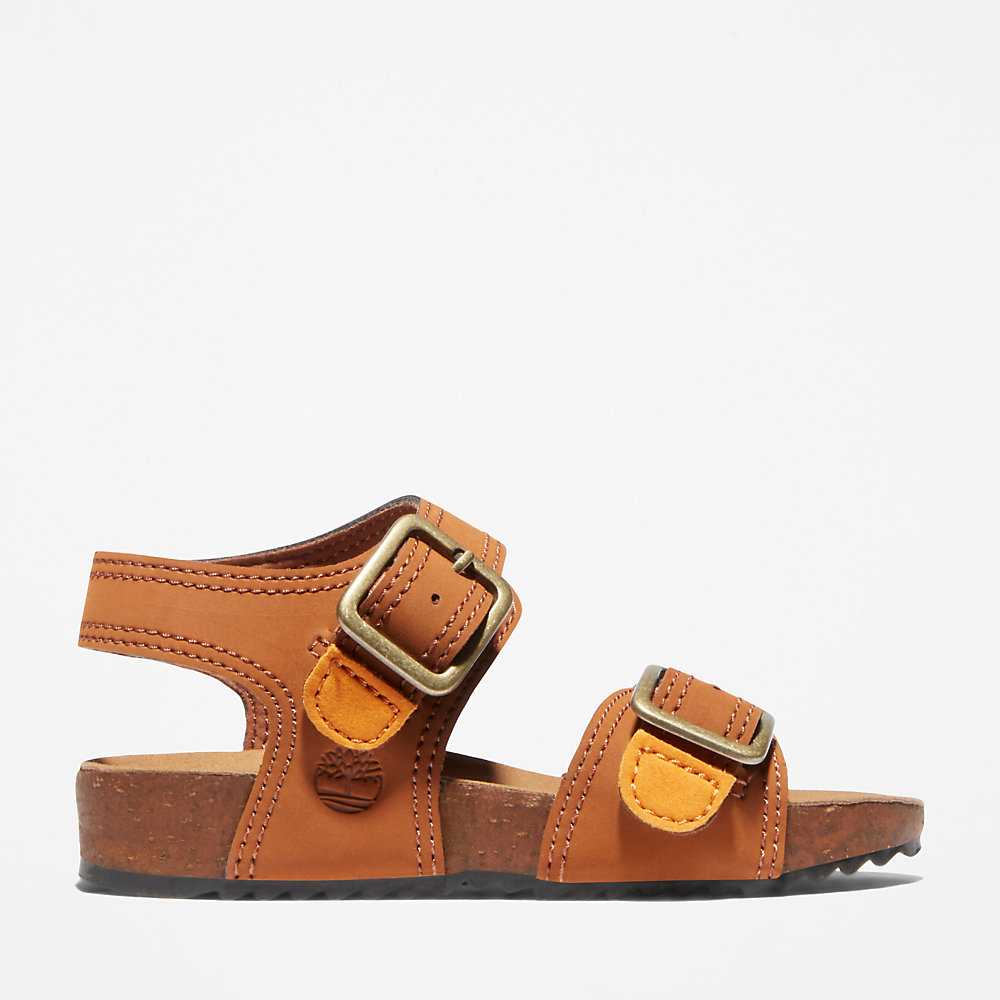 Kids' Timberland Castle Island Sandals Brown | UAE-9286304