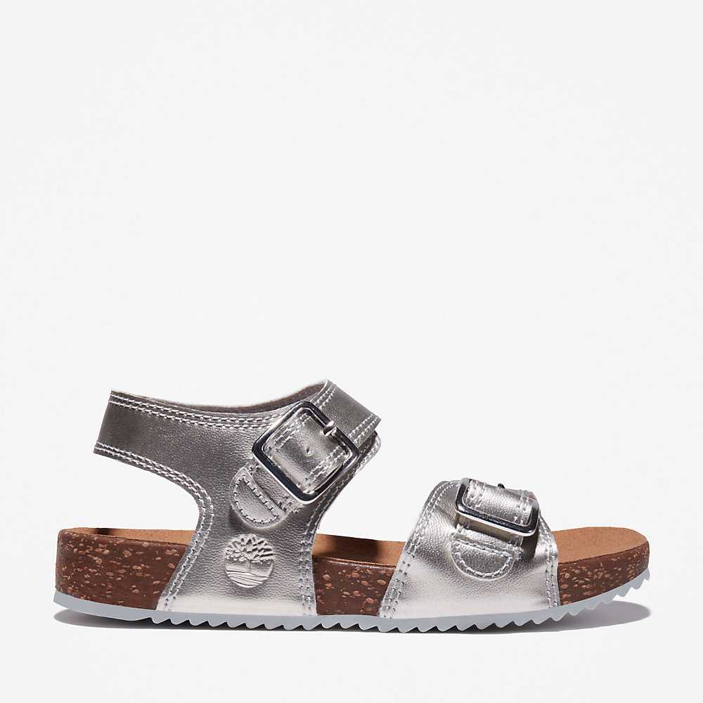 Kids' Timberland Castle Island Sandals Silver | UAE-4219664