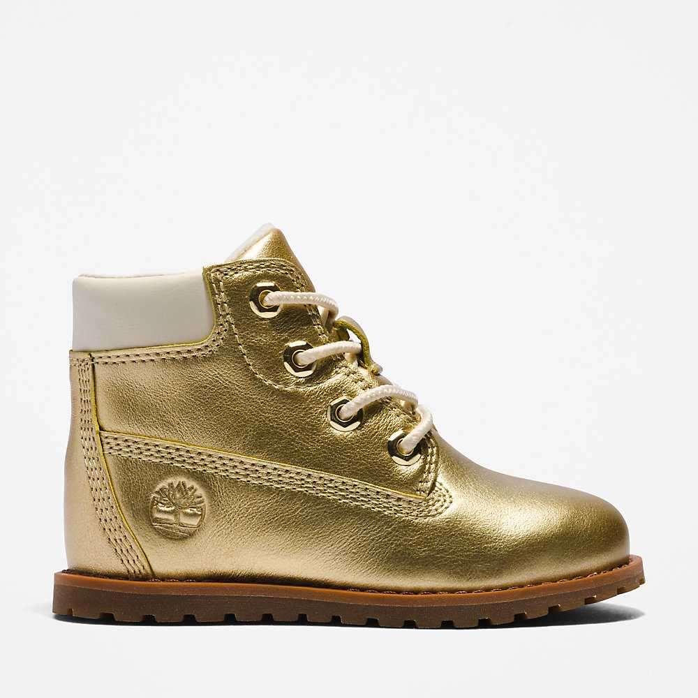 Kids' Timberland Pokey Pine Waterproof Boots Gold | UAE-4219643