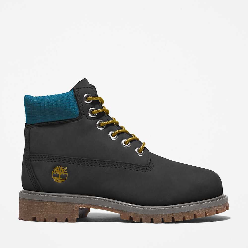 Kids' Timberland Premium® 6 Inch Waterproof Boots Black | UAE-4219589