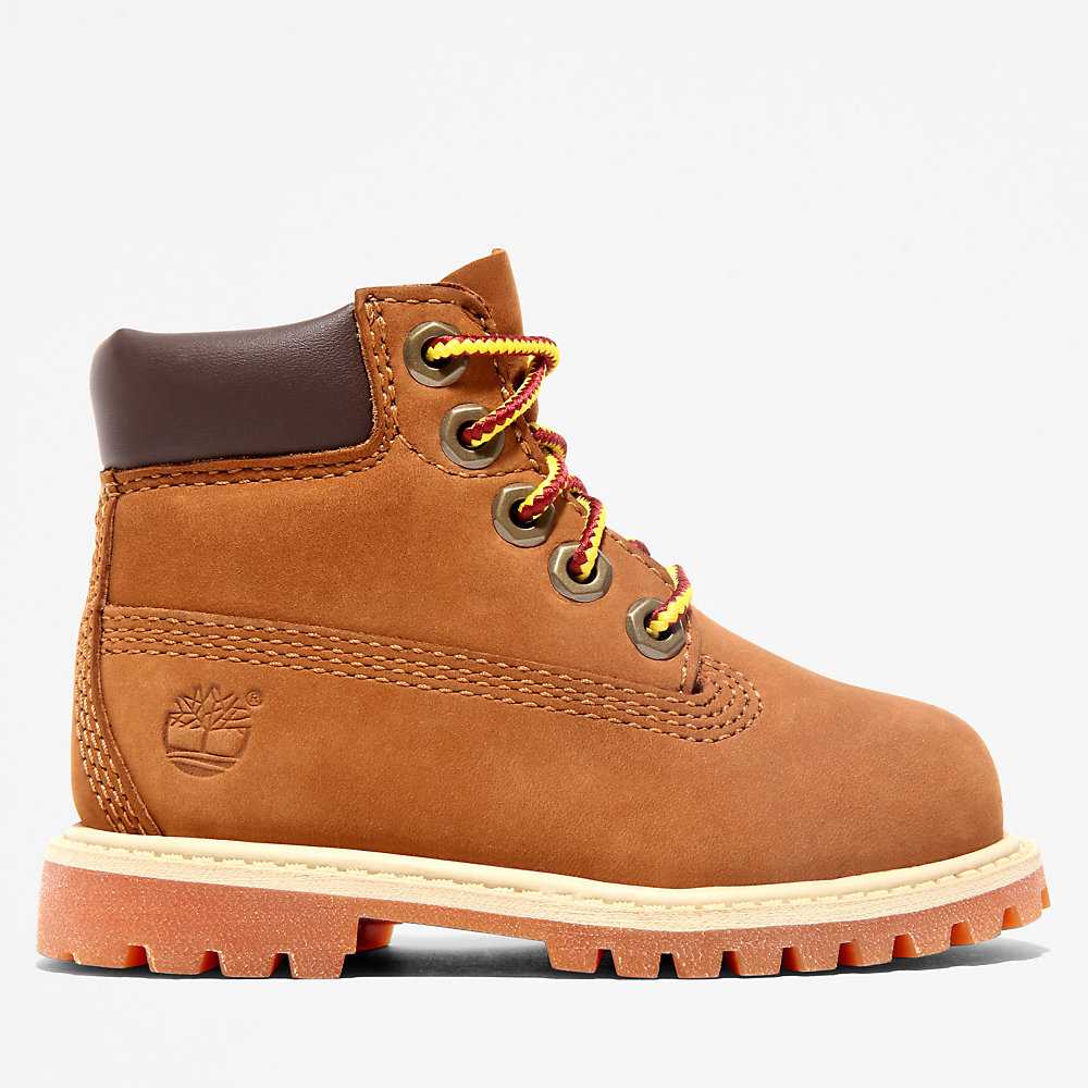 Kids' Timberland Premium® 6 Inch Waterproof Boots Brown | UAE-4219603