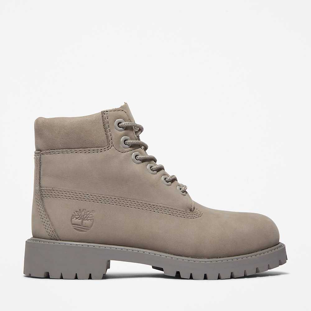 Kids' Timberland Premium® 6 Inch Waterproof Boots Light Grey | UAE-4219635