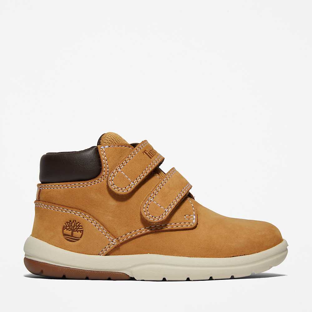 Kids' Timberland Tracks Velcro Chukka Boots Yellow | UAE-4219561