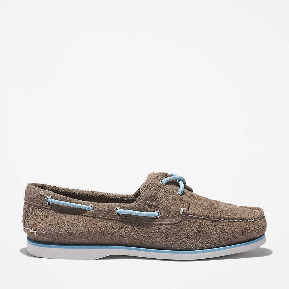 Men's Timberland 2-Eye Classic Boat Shoes Grey | UAE-7308269