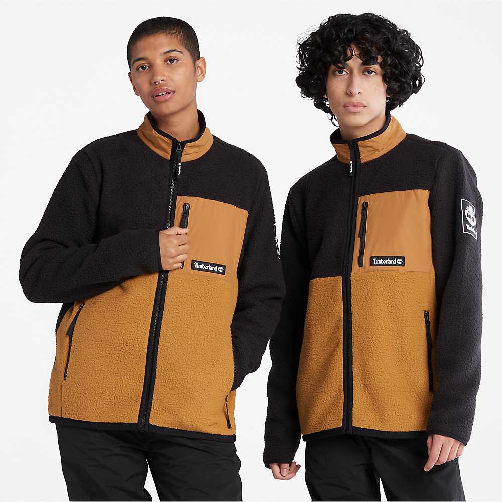 Men's Timberland All Gender Outdoor Archive Fleece Jackets Black | UAE-0273198