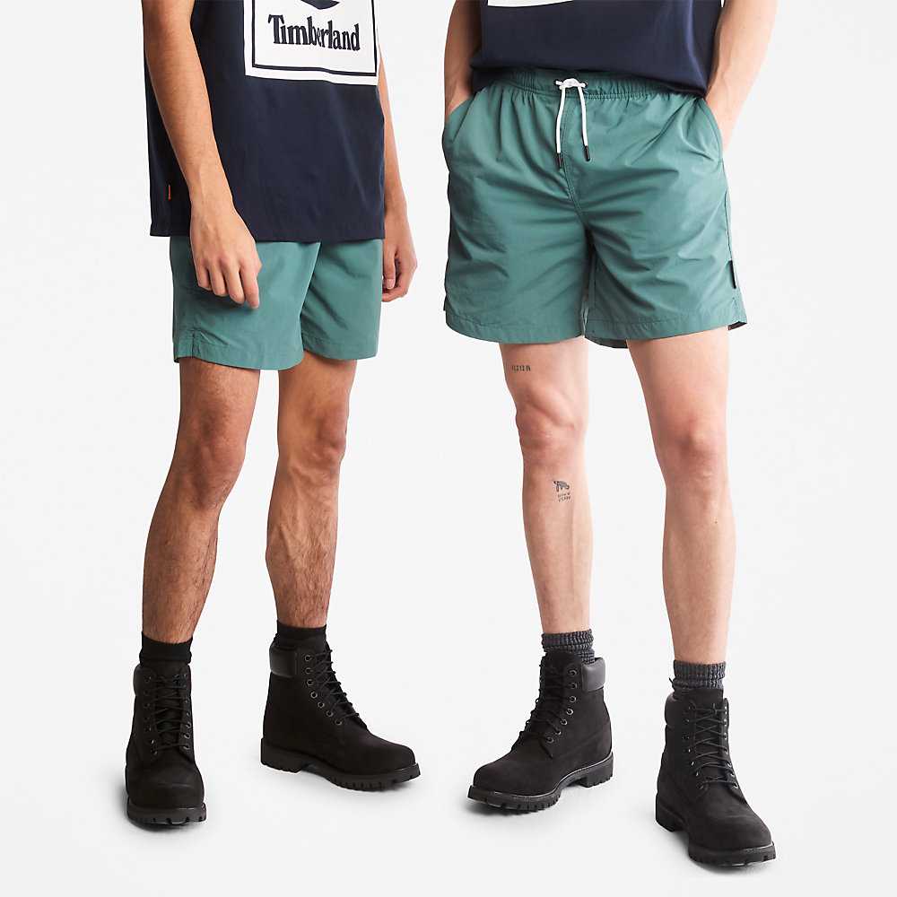 Men's Timberland All Gender Shorts Green | UAE-6940231