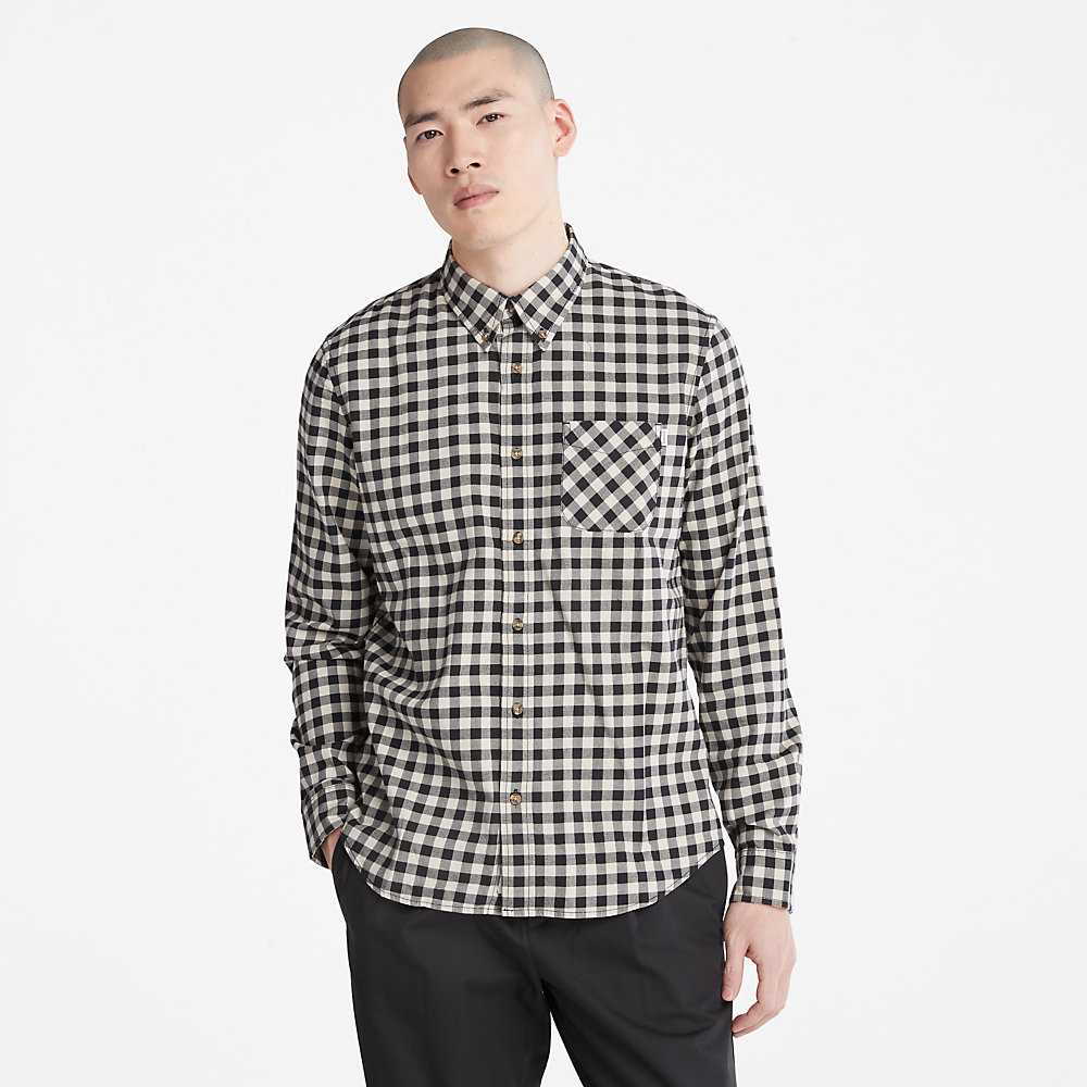 Men's Timberland Back River Check Check Shirt Grey | UAE-0165947