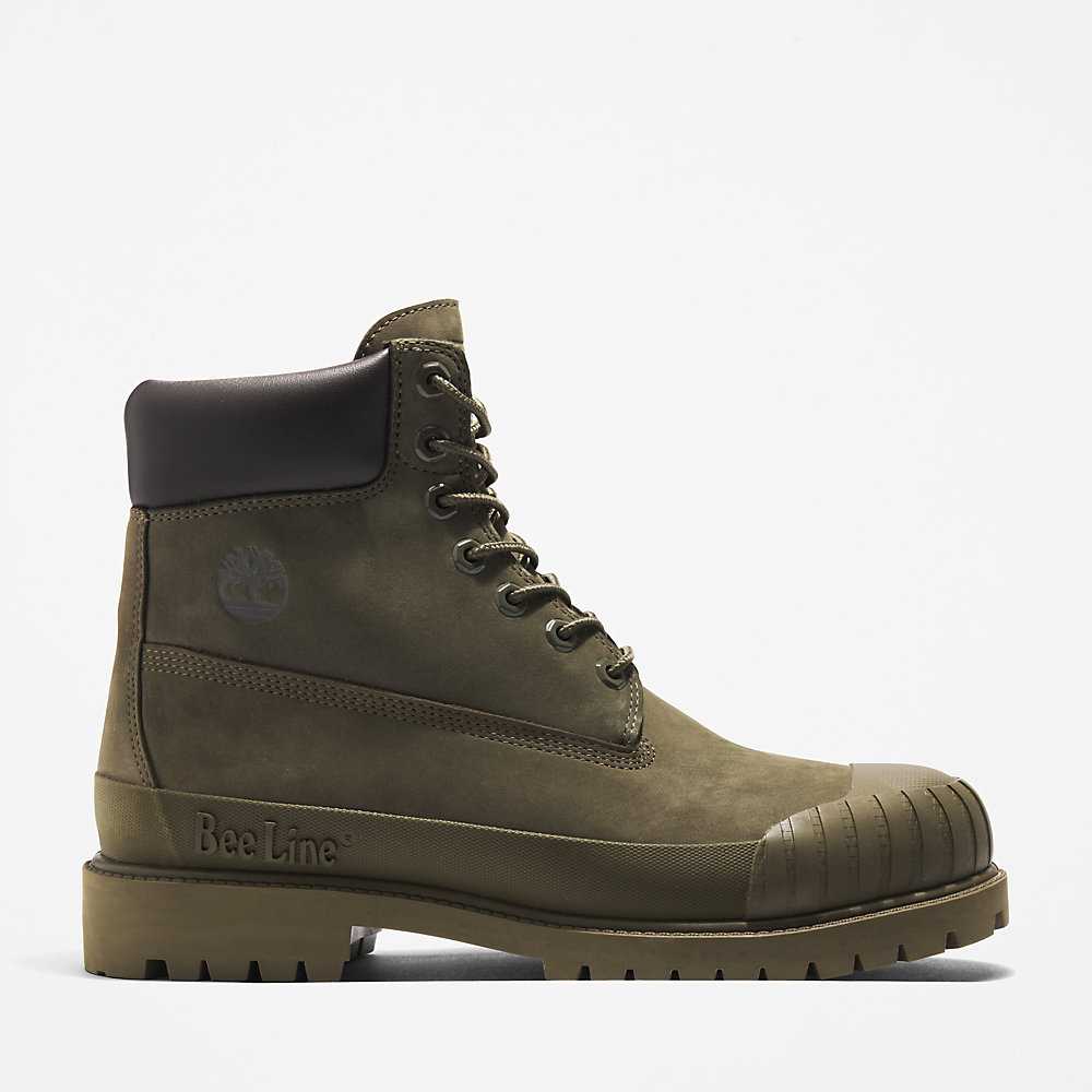 Men's Timberland Bee Line x Timberland® Work Boots Dark Green | UAE-1072834