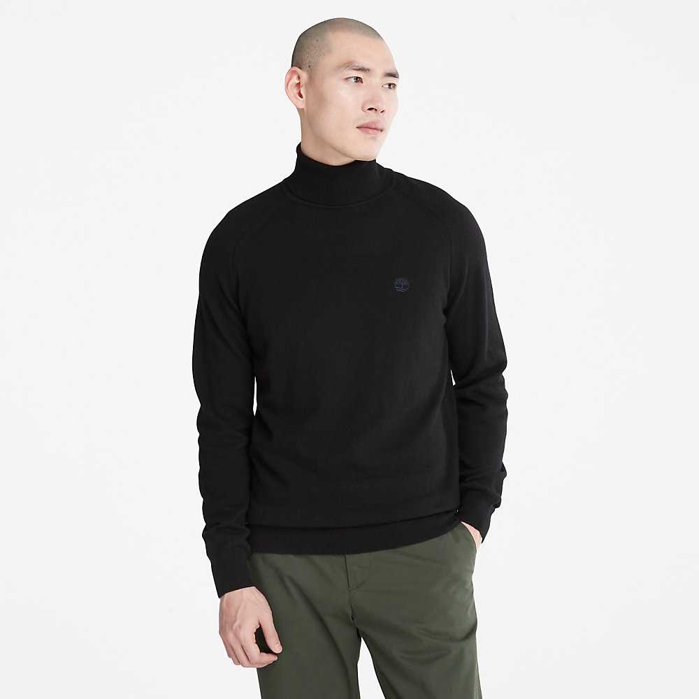 Men's Timberland Cashmere-Blend Sweatshirt Black | UAE-3546281