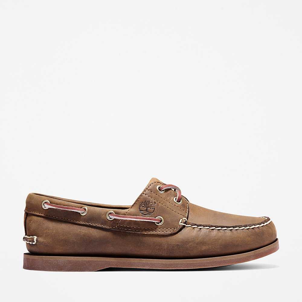 Men's Timberland Classic Boat Shoes Brown | UAE-1025768