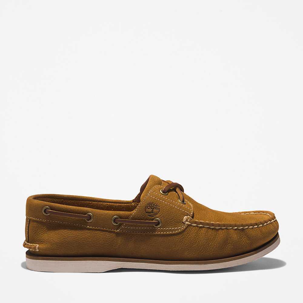 Men's Timberland Classic Boat Shoes Brown | UAE-2196075