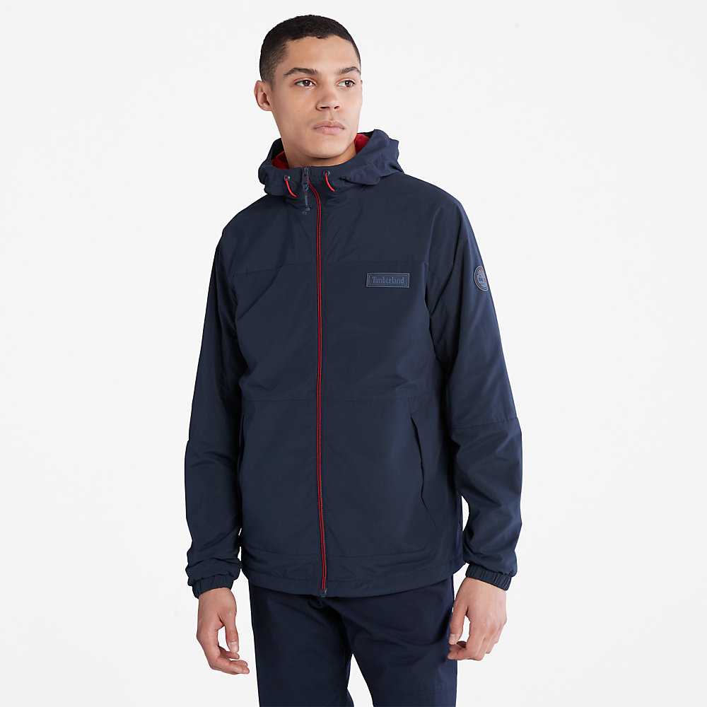 Men's Timberland Comfort-lined Route Jackets Dark Blue | UAE-8235061