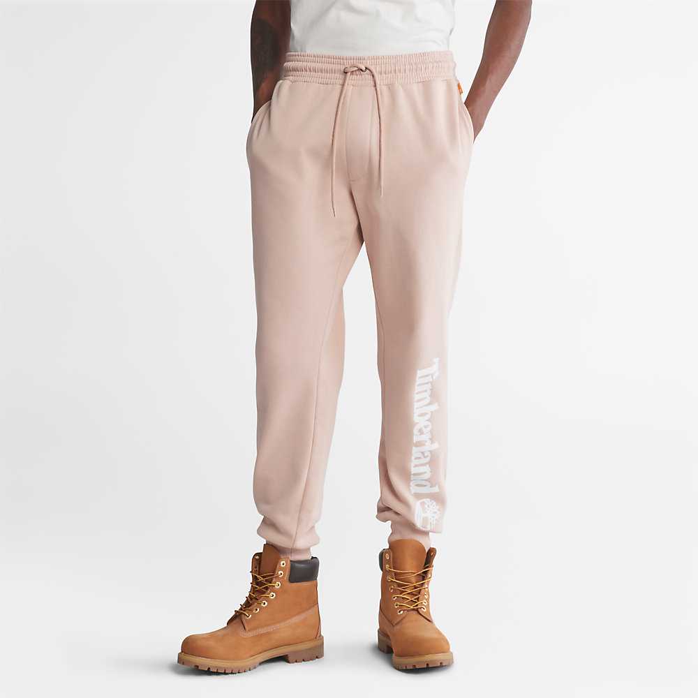 Men's Timberland Core Logo Sweatpants Light Pink | UAE-0165397