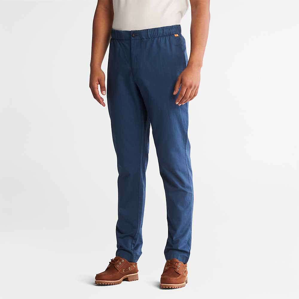 Men's Timberland Cotton Jogger Dark Blue | UAE-0546329