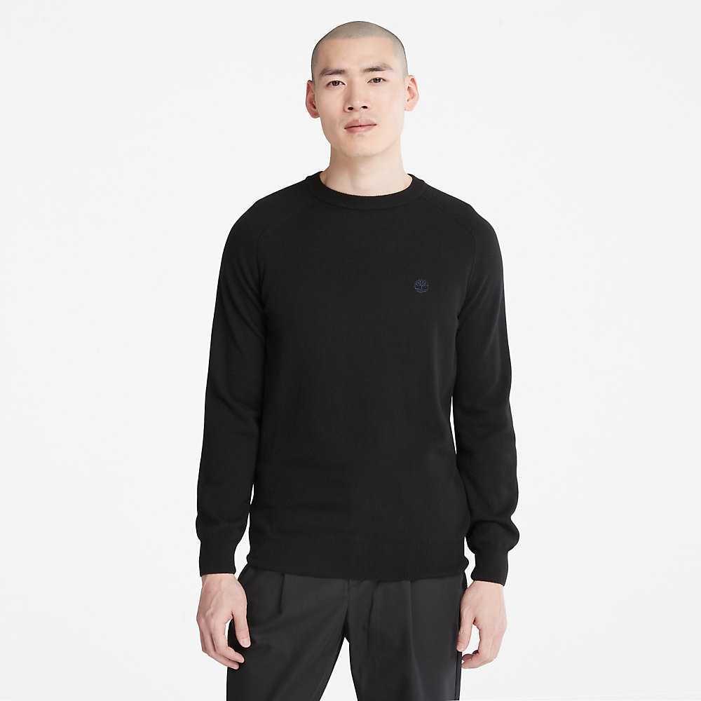 Men's Timberland Crewneck Sweatshirt Black | UAE-4278615