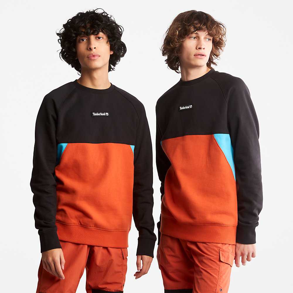 Men's Timberland Cut-and-Sew Sweatshirt Orange | UAE-1749560