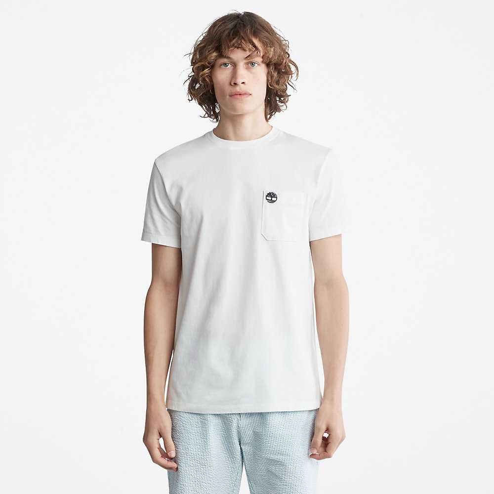 Men's Timberland Dunstan River T Shirts White | UAE-0127946