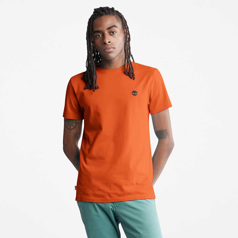 Men's Timberland Dunstan River T Shirts Orange | UAE-0541872