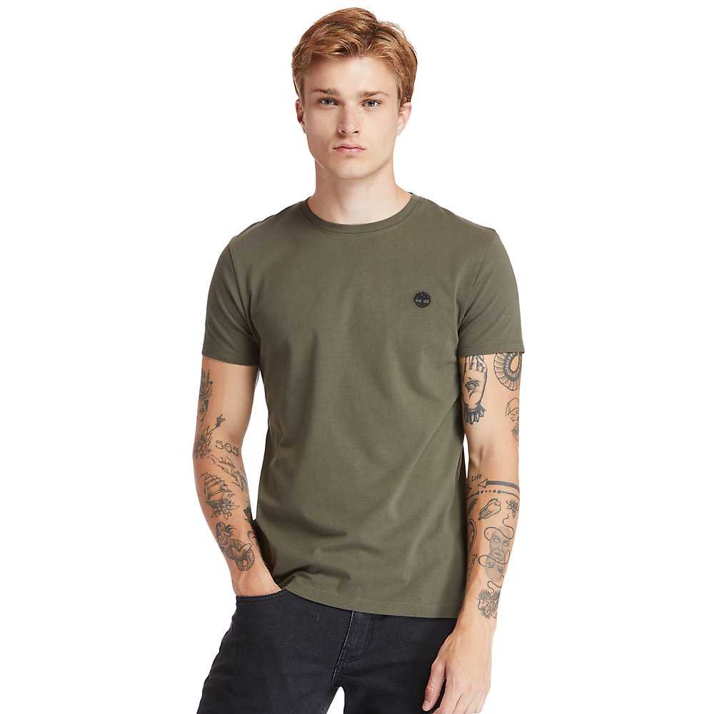 Men's Timberland Dunstan River T Shirts Dark Green | UAE-0658479