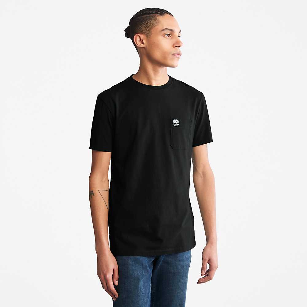 Men's Timberland Dunstan River T Shirts Black | UAE-2503148