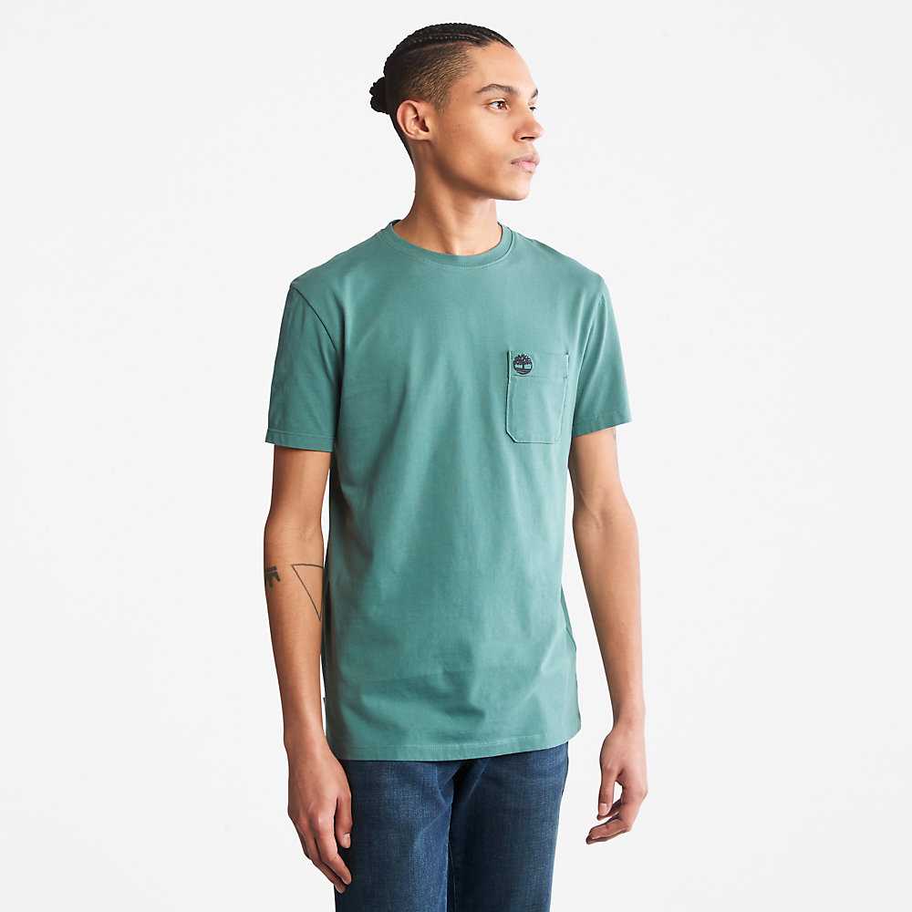 Men's Timberland Dunstan River T Shirts Green | UAE-3726084