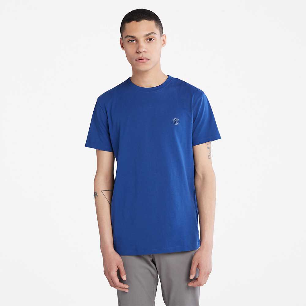 Men's Timberland Dunstan River T Shirts Dark Blue | UAE-7658042