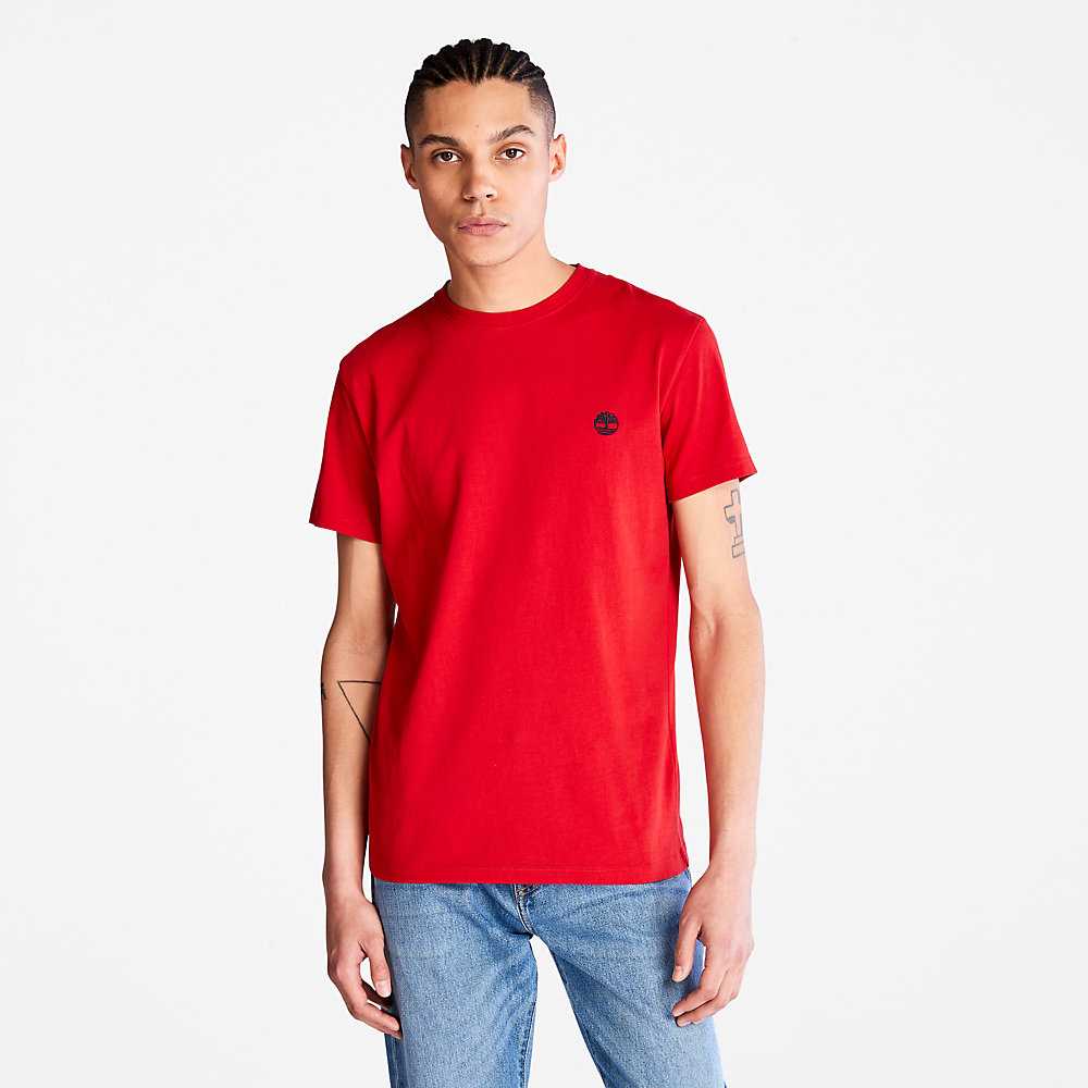 Men's Timberland Dunstan River T Shirts Red | UAE-8517240