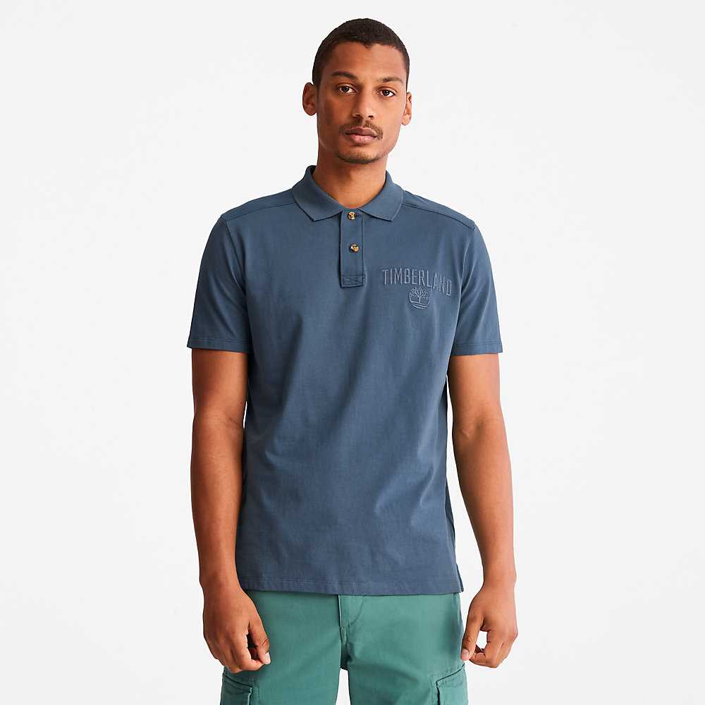 Men's Timberland Earthkeepers Polo Shirts Dark Blue | UAE-2704198