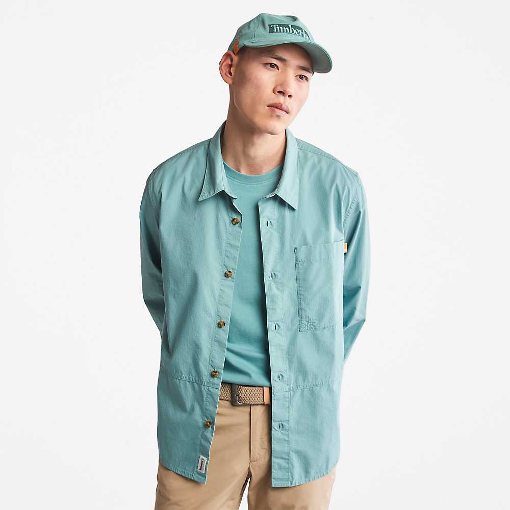 Men's Timberland Earthkeepers Shirts Turquoise | UAE-9431067