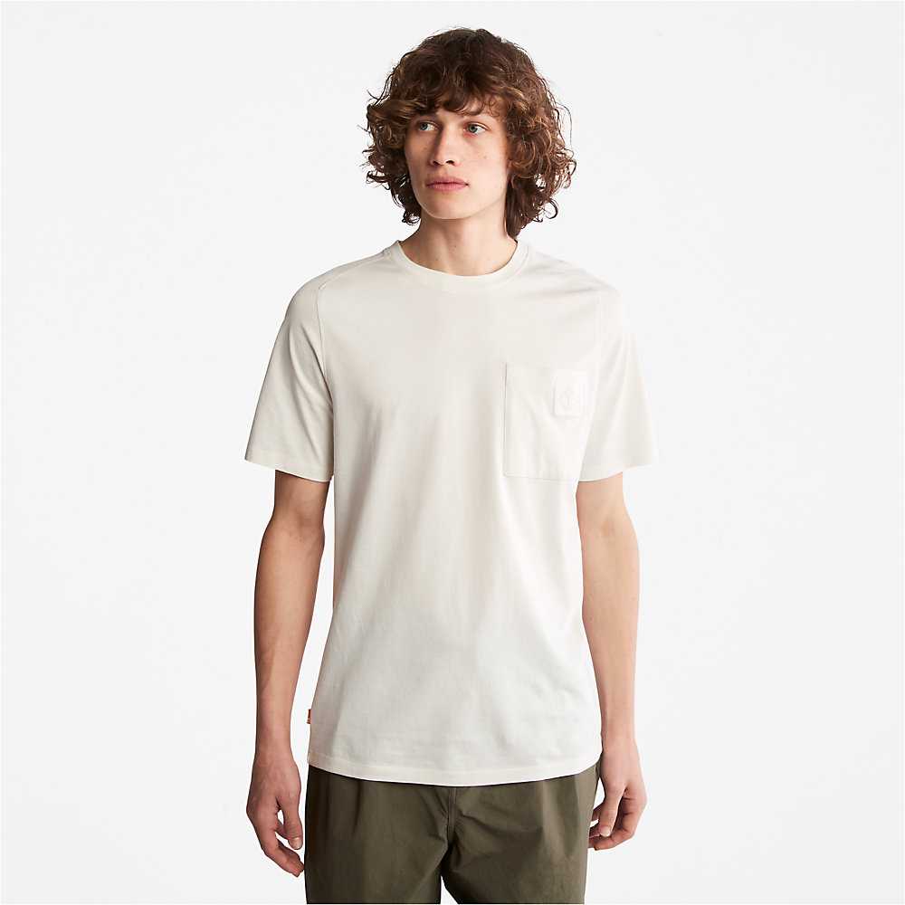 Men's Timberland Eco-Ready Supima® Cotton TimberFresh™ T Shirts White | UAE-1693854