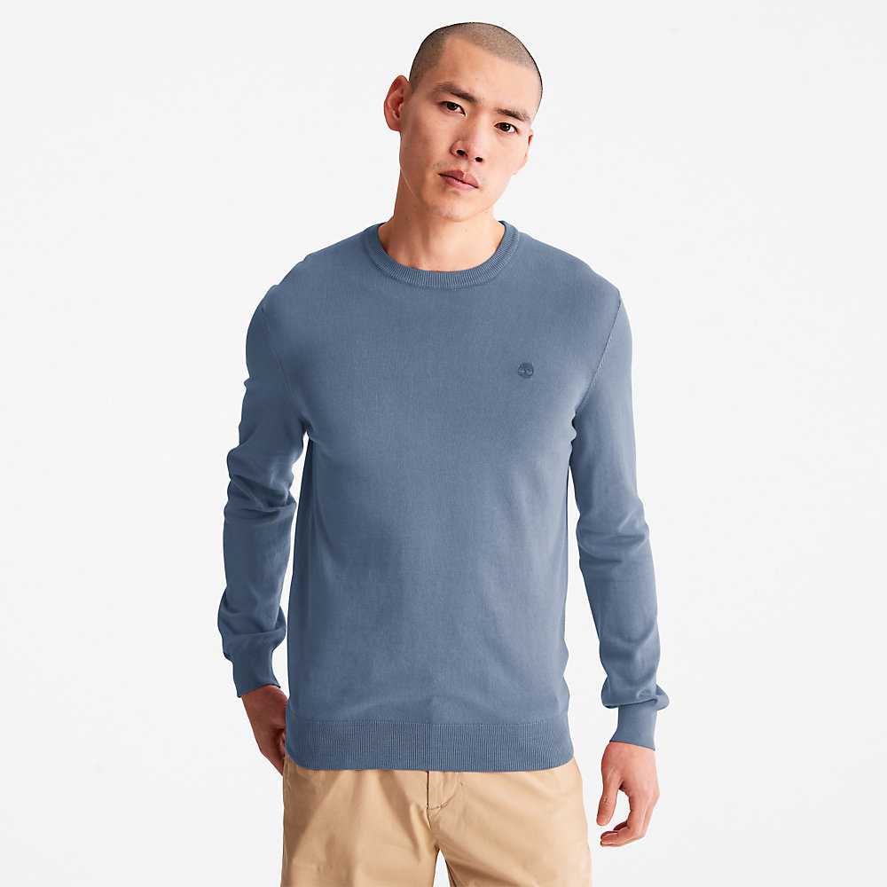 Men's Timberland Garment-Dyed Sweatshirt Navy | UAE-3874051