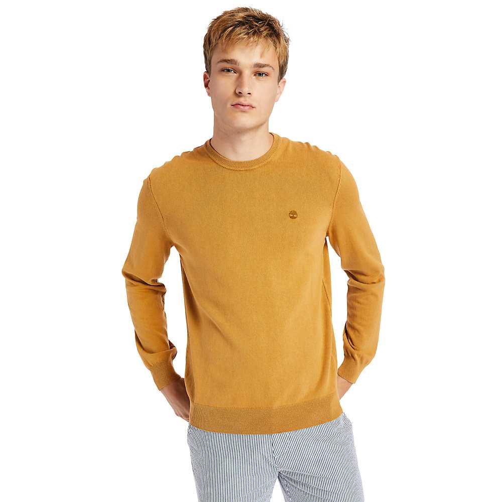 Men's Timberland Garment-Dyed Sweatshirt Yellow | UAE-6924537