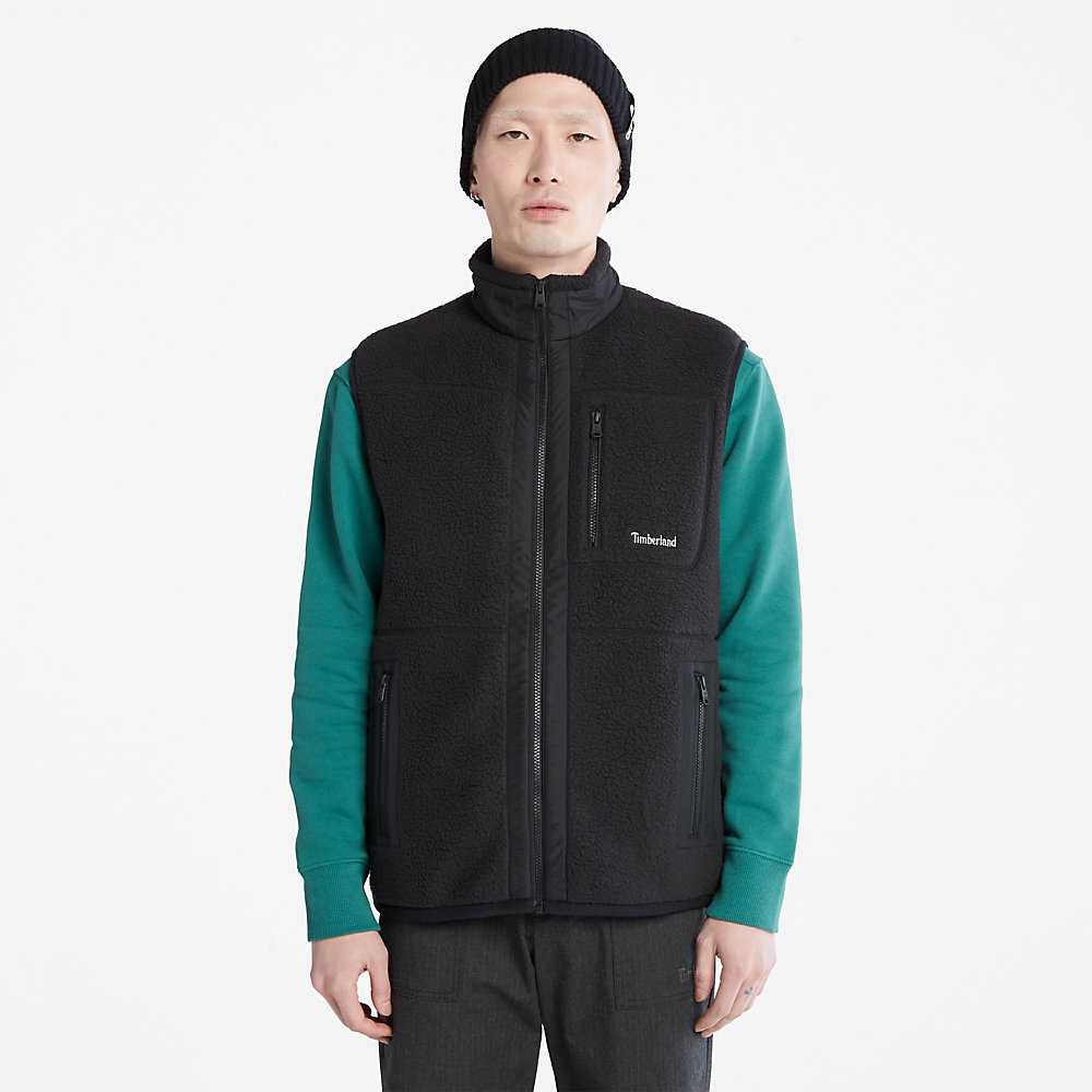 Men's Timberland High-pile Vest Black | UAE-7023165