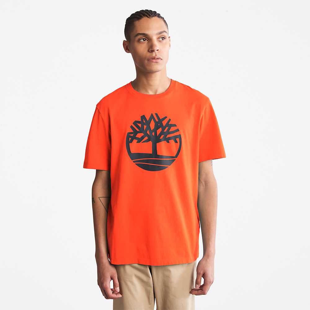 Men's Timberland Kennebec River T Shirts Orange | UAE-0123479