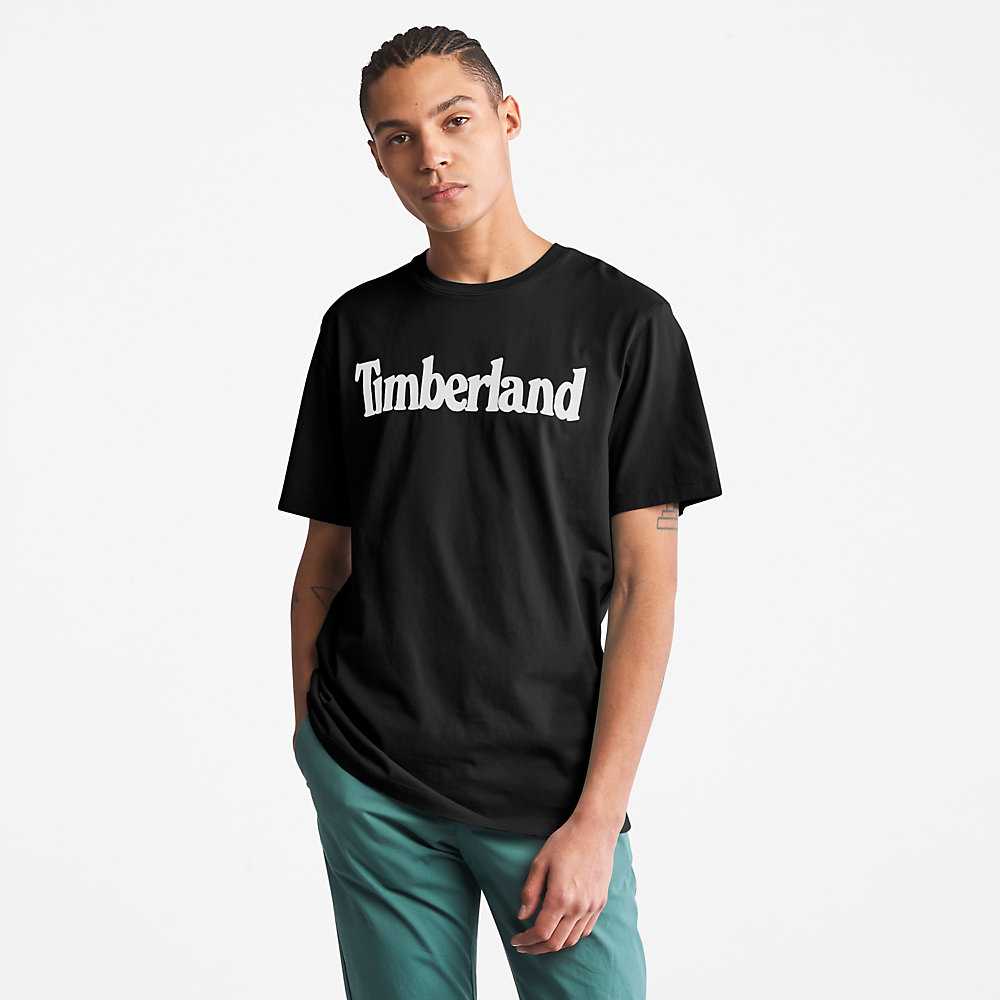 Men's Timberland Kennebec River T Shirts Black | UAE-5964801