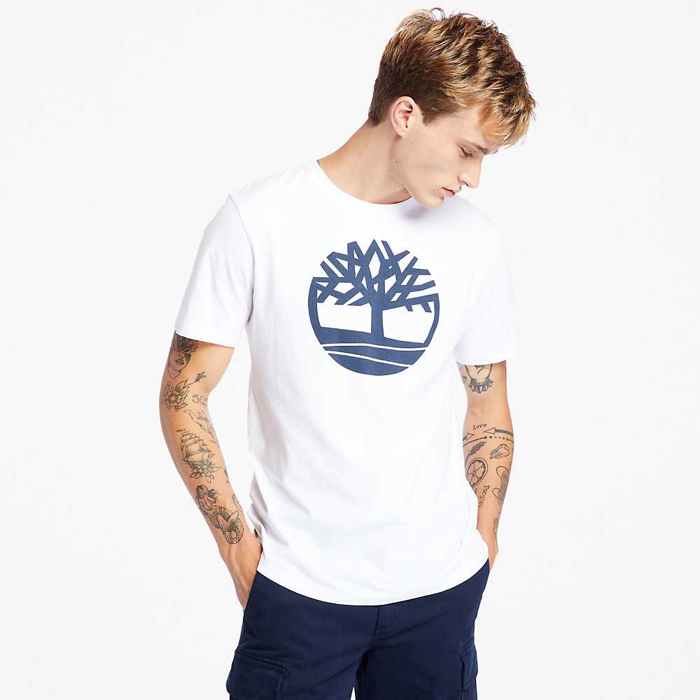 Men's Timberland Kennebec River T Shirts White | UAE-8503267